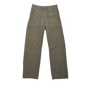 Levi's Ribcage Straight Olive Green Cargo High Rise Pants 25